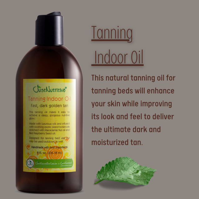 Just Nutritive Natural Sun Tan Accelerator Oil, Indoor & Outdoor with Coconut & Olive Oil, 8Oz