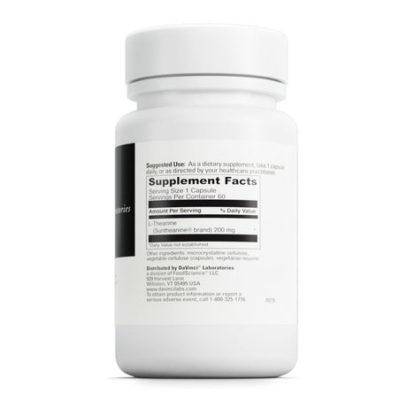 L-Theanine , 200 Mg , 60 Capsules, Davinci Laboratories of Vermont