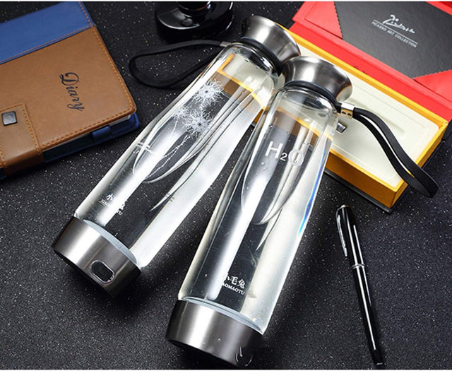 High Concentration Hydrogen-Rich Water Cup SPE Ion Membrane Alkaline Water Purifier Micro-Electrolysis Water Glass 500Ml