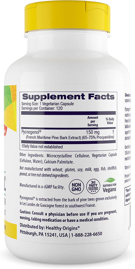 Healthy Origins - Pycnogenol Nature'S Super Antioxidant 150 Mg. - 120 Vegetarian Capsules