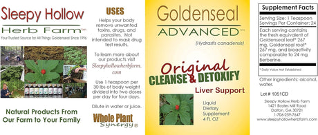 Goldenseal Cleanse & Detoxify Liquid Dietary Supplement | Liver Support | 4 Oz. | Hydrastis Canadensis | Farm Direct | Pack of 1