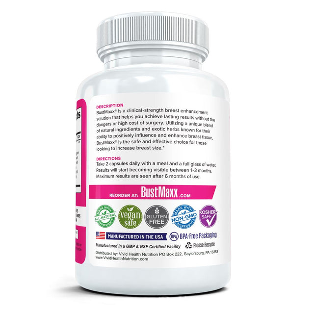 Bustmaxx: Most Trusted, All-Natural Enhancement and Enlargement Supplement, 60 Pills