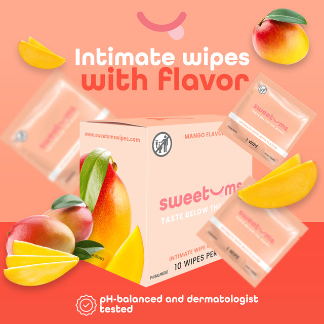 Flavored Intimate Wipes Box of 10