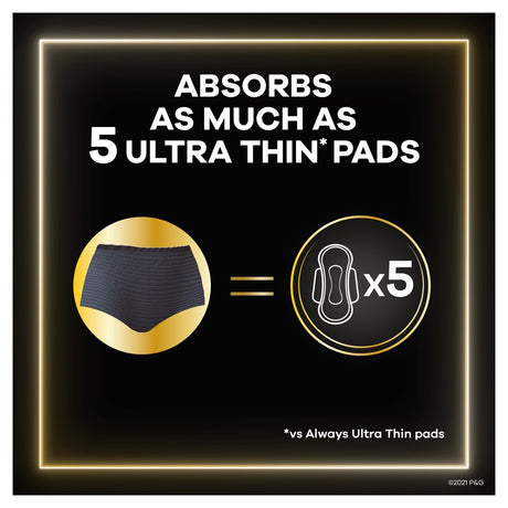 Always ZZZ Overnight Disposable Period Underwear for Women Size LG, 3 Ct