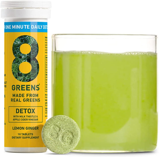 8Greens Detox Fizzy Tablets - Packed with 8 Powerful Super Greens, Greens Powder (1 Tube/10 Tablets)