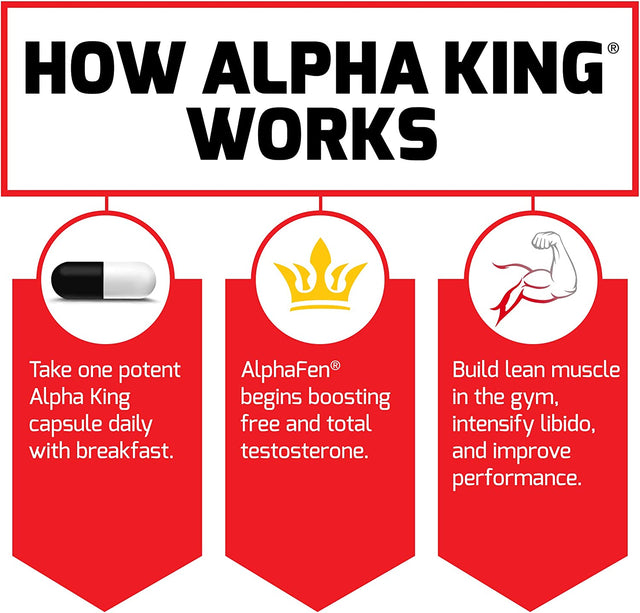 FORCE FACTOR Alpha King, 2-Pack, Total Testosterone Booster Supplement for Men with Fenugreek Seed, Tribulus to Build Lean Muscle and Improve Athletic Performance, 60 Capsules