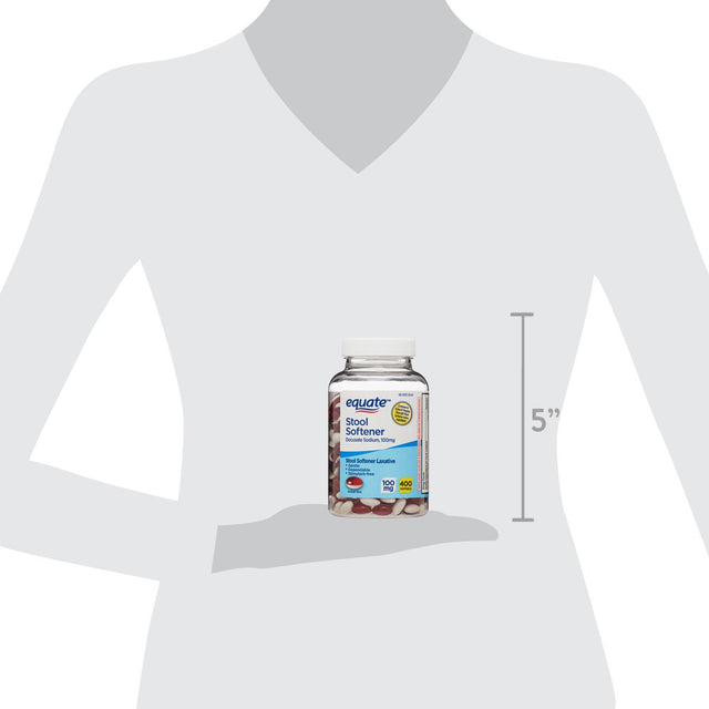 Equate Stool Softener Laxative Softgels for Constipation, 100 Mg, 400 Count