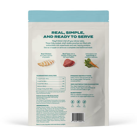 Jinx Homemades Chicken & Tuna Recipe Wet Natural Dog Food, Grain-Free, 9 Oz. Pouch