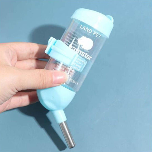 Hanging Guinea Pig Small Animals with Base Rabbit Water Bottle Hamster Food Container Water Feeding Bottles Hamster Water Bottle PINK