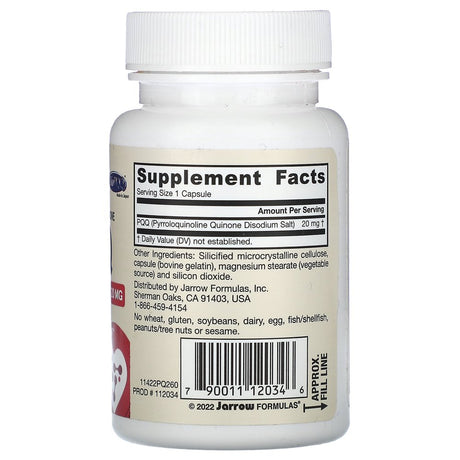 Jarrow Formulas PQQ, 20 Mg, 60 Capsules