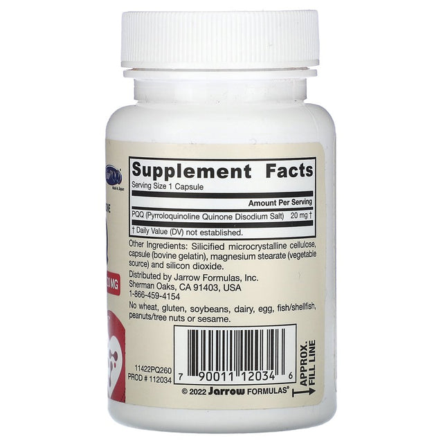 Jarrow Formulas PQQ, 20 Mg, 60 Capsules