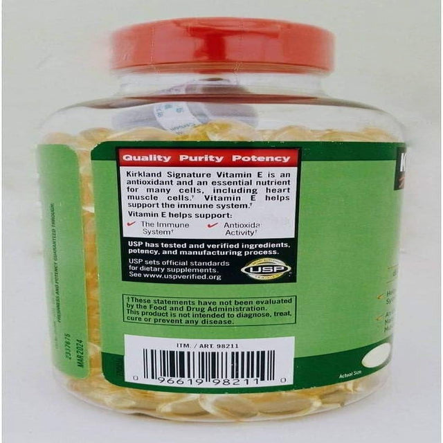 Kirkland Signature Vitamin E 180Mg., 500 Softgels