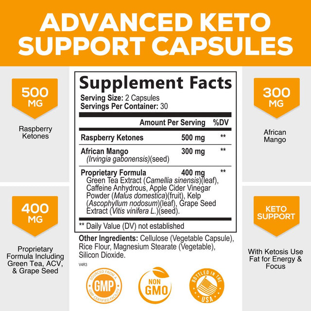 Keto Pills 1200Mg - Advanced Support Lean Keto Diet Pills - Use Fat for Energy & Focus in Ketosis - Ultra Fast Prime Keto Supplement for Women & Men - Nature'S Optimal Max Keto - 60 Capsules