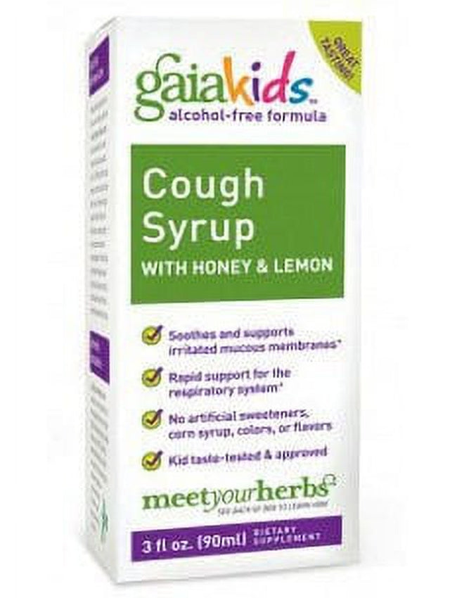 Gaia Kids Bronchial Wellness Alcohol-Free Liquid, Lemon, 3 Fl Oz