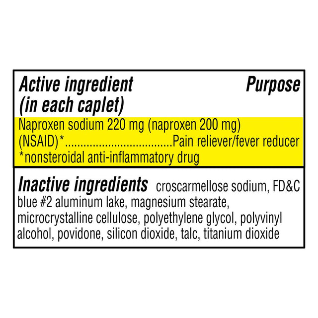 Equate Naproxen Sodium Tablets USP, 220 Mg, Pain Reliever and Fever Reducer, 100 Count