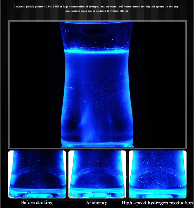 Portable 3-Minute Hydrogen-Rich Water Bottle Rechargeable High Concentration Hydrogen Water Generator Glass Bottle Anti-Aging Anti-Oxidation Kettle 400Ml