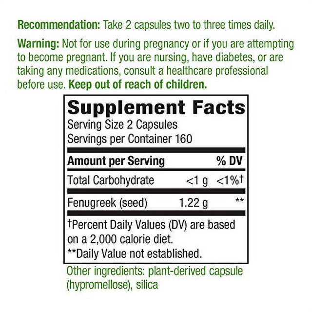 Fenugreek Seed 180 Capsules (Pack of 2)