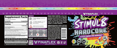 FINAFLEX STIMUL8 Hardcore, Sour Tsunami - Extreme Energy, Strength & Endurance for Men & Women - with Caffeine & L-Citrulline - 30 Servings