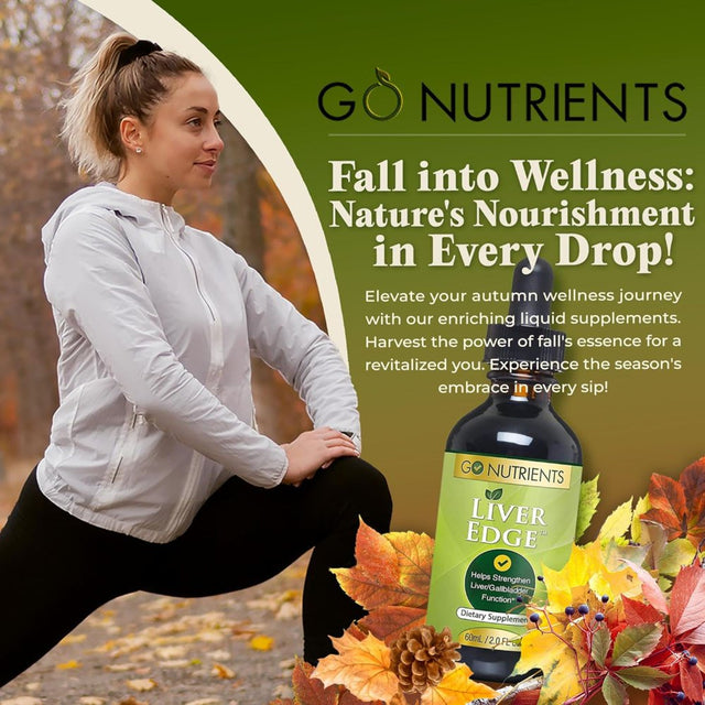 Go Nutrients Liver Edge Liquid Drops Supplement with Milk Thistle for Supporting Liver Health - 2 Oz