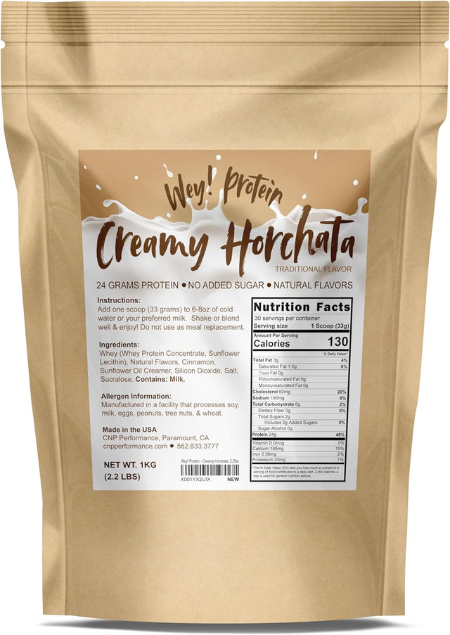 Horchata - Whey Protein, Traditional Mexican Flavor, Sugar-Free, Gluten-Free, 23G Protein, Made in USA (30 Servings, 2.2Lbs)