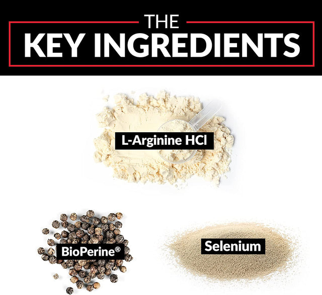 FORCE FACTOR L-Arginine Nitric Oxide Supplement with Bioperine to Help Build Muscle and Support Stronger Blood Flow, Circulation, Nutrient Delivery, and Pumps, L-Arginine 3000Mg, 3G, 150 Capsules