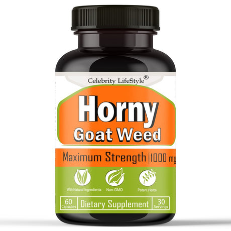 Horny Goat Weed for Men & Women, Testosterone Boost, Supports 10X Strength Vitamin Supplement