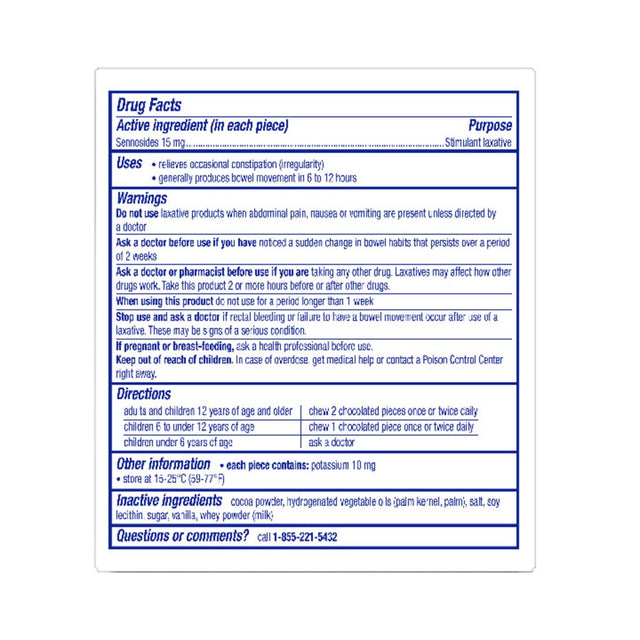 Ex-Lax Regular Strength Chocolated Stimulant Laxative Constipation Relief Pills for Occasional Constipation - 48 Count