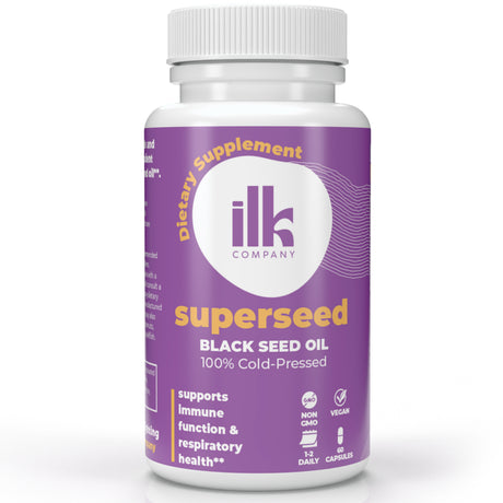 ILK Company - Pure Cold Pressed Black Seed Oil Capsules - Kalonji Oil - Nigella Sativa Black Cumin Seed - Made in the USA