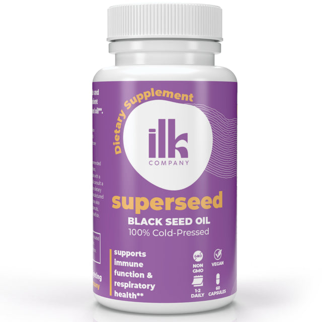 ILK Company - Pure Cold Pressed Black Seed Oil Capsules - Kalonji Oil - Nigella Sativa Black Cumin Seed - Made in the USA