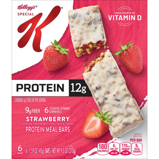 Kellogg'S Special K Strawberry Chewy Protein Meal Bars, Ready-To-Eat, 9.5 Oz, 6 Count
