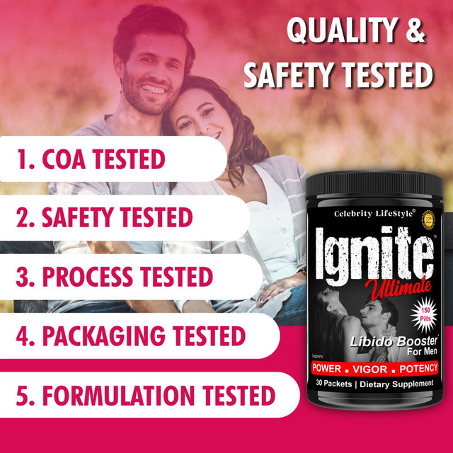 Ignite Ultimate Testosterone Booster for Men, 3X Strength, Male Enhancing Supplement, Drive, Strength 150 Capsules