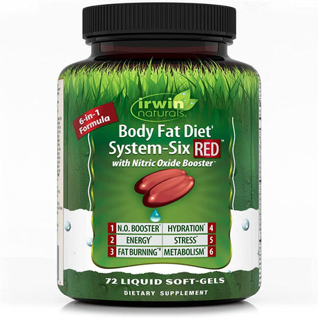 Irwin Naturals Body Fat Diet System Six Red 72Ct with Pill Case