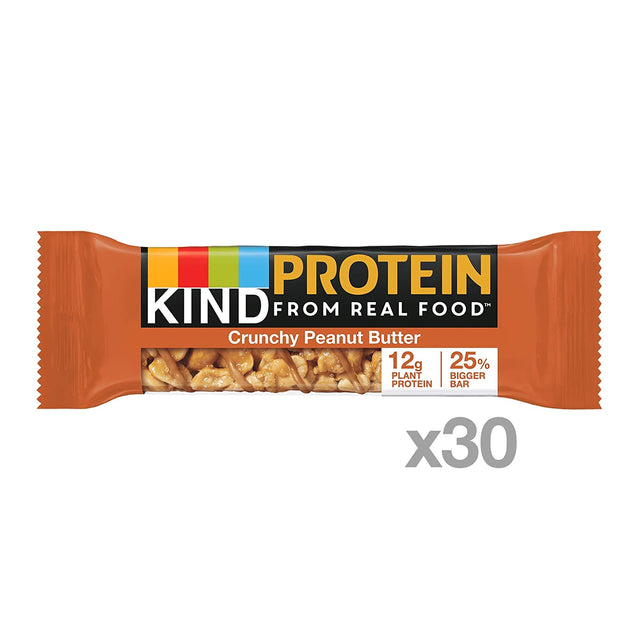 KIND Protein Bars, Crunchy Peanut Butter, Gluten Free, 12G Protein,1.76 Ounce, 20 Count