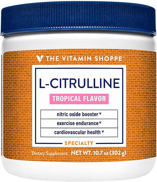 The Vitamin Shoppe L-Citrulline - Free-Form Amino Acid - Nitric Oxide Booster - 3,000 MG - Tropical Flavor (10.7 Oz./66 Servings)
