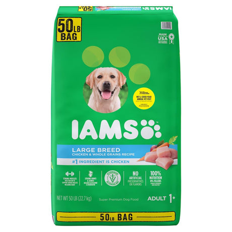 IAMS Adult Large Breed Healthy Dry Dog Food Chicken Dog Kibble, 50 Lb. Bag