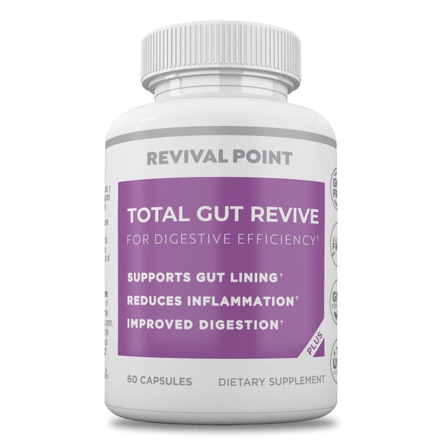 Total Gut Revive Advanced Gut, Leaky Gut Repair & Digestive Health Supplement by Revival Point 60 Capsules