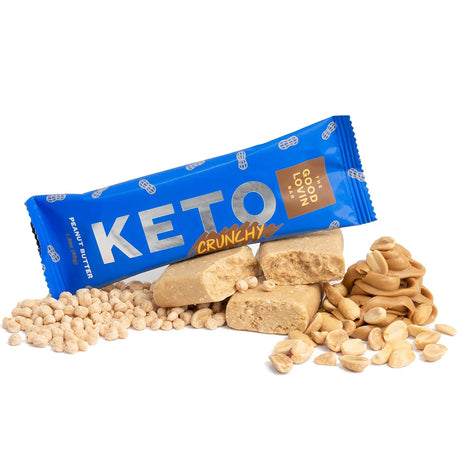 Keto Snack Bars | Low Carb Vegan Protein Bars | Healthy, Low Sugar Plant Based Snacks | Gluten Free Paleo Bars | Keto Friendly Food by the Good Lovin Bar - 4 Count (Crunchy Peanut Butter)