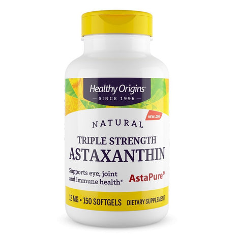 Healthy Origins Astaxanthin Triple Strength -- 12 Mg - 150 Softgels