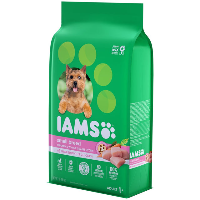 IAMS Chicken & Whole Grains Dry Dog Food for Petite & Small Breed Adult Dog, 7 Lb. Bag