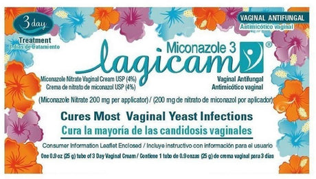 Lagicam Vaginal Yeast Infection Antifungal 3 Day Treatment Cream .9 Oz (Pack of 3)