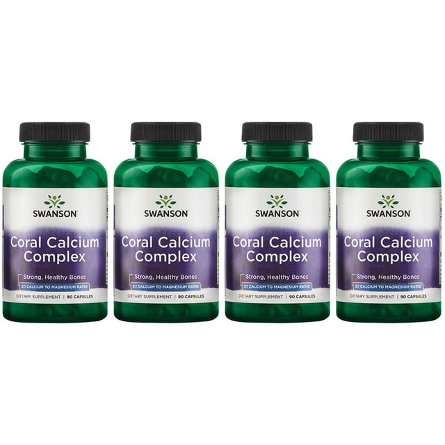 Swanson Coral Calcium Complex 90 Caps 4 Pack