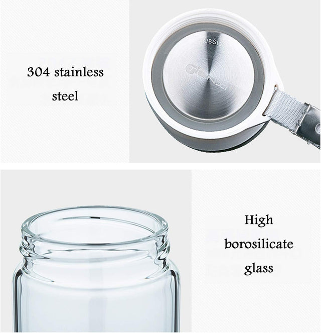Portable 3 Minute Hydrogen-Rich Water Bottle Rechargeable High Concentration Hydrogen Generator Glass Bottle Anti-Aging Anti-Oxidation Kettle 300Ml