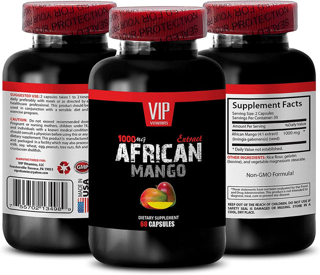 Fat Loss Happens on Monday - AFRICAN MANGO EXTRACT 500MG - African Mango Bulk Supplements - African Mango Seed Extract - African Mango Supplements - African Mango Extract - 1 Bottle (60 Capsules)