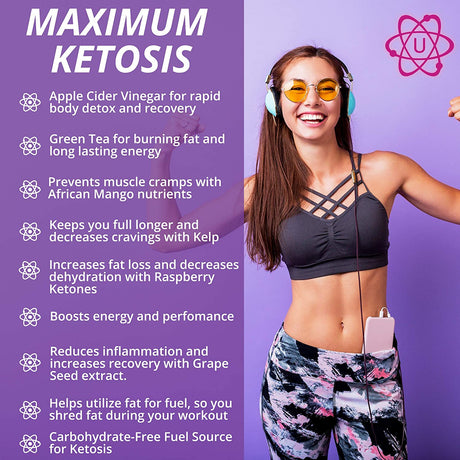 KETO SUPER Apple Cider Vinegar Capsules with Mother + Green Tea Ketones (High Potency 1200 Mg) 6X Weight Reducing Pills for Super Rapid Burn, Utilize Fat for Energy, Enhance Your Diet – U-Matter 60 CT