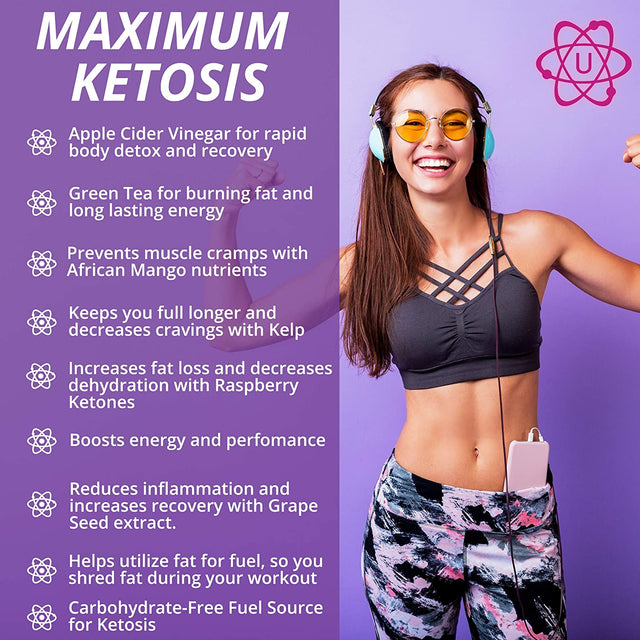 KETO SUPER Apple Cider Vinegar Capsules with Mother + Green Tea Ketones (High Potency 1200 Mg) 6X Weight Reducing Pills for Super Rapid Burn, Utilize Fat for Energy, Enhance Your Diet – U-Matter 60 CT