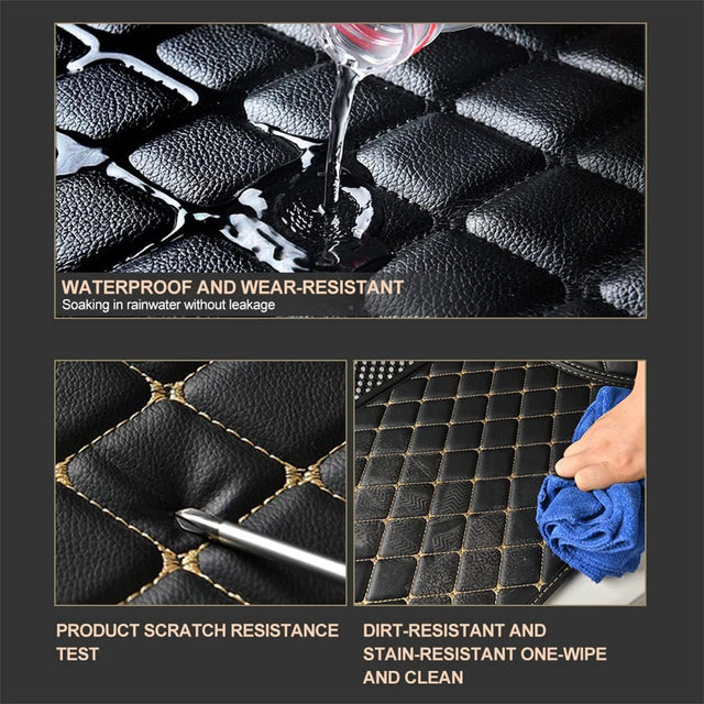 Leather Car Mats Fit for CLA Class 2014-2019 Floor Mats Full Protection Car Accessories Red 3 Piece Set