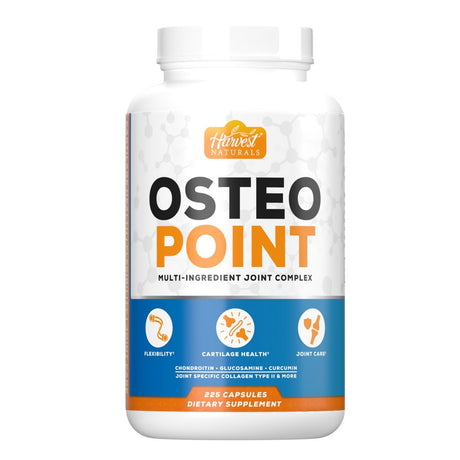 HARVEST NATURALS Osteopoint Joint Health Complex W/Palmitoylethanolamide Capsules | 225 Pill Count | Promotes Joint Health, Natural Relief Management | Lab Tested Ingredients