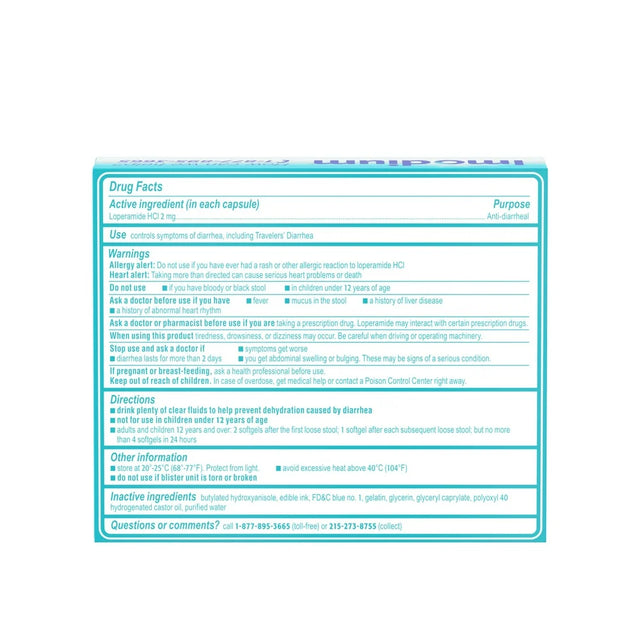 Imodium A-D Anti-Diarrheal Softgels, Loperamide Hydrochloride, 24 Ct.
