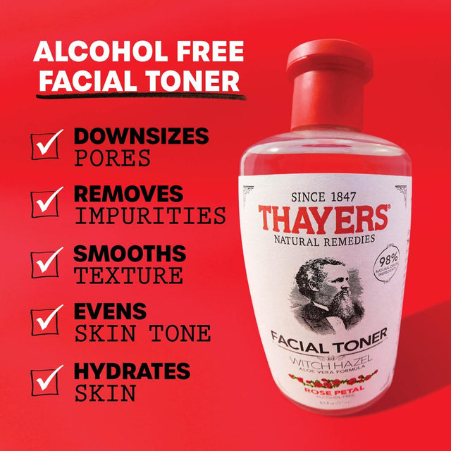Thayers Witch Hazel Rose Petal Facial Toner, 8.5 Fl Oz