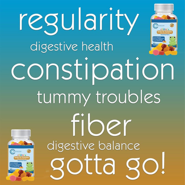 Creekside Naturals Gotta Go Gummies, Pediatrician Formulated for Kids, Fiber Supplement for Regularity and Kids Constipation, Vegan, Mixed Fruit Flavor, 60 Gummies